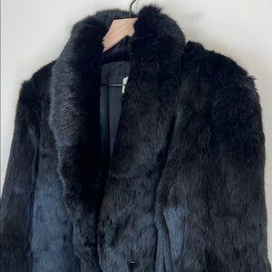 Vintage Black Rabbit Fur Coat